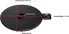 A black, circular product with measurement indicators superimposed on it. Anteprima dell’immagine prodotto