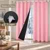 1 cortina de 100% opacidad térmica, color rosa, con ojales, Vista previa de la imagen del producto 4