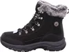 A single black winter boot with grey fur trim is shown against a white background. Voir les images du produit