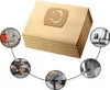 A stack of vacuum cleaner bags with circular insets showing different uses for vacuum cleaners. Produktbild-Vorschau