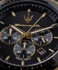 A close-up shot of a black and gold Maserati chronograph watch face. Produktbild-Vorschau