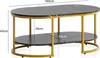 Table basse FineBuy 100 x 60 x 45 cm, aspect marbre noir, Voir les images du produit 3
