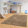 Super Soft Kinder Hochflor Teppich Silky Kids Taupe, Produktbild-Vorschau 1
