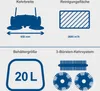 Diagrams illustrating the features and specifications of a cleaning machine. Náhľad obrázku produktu