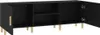 An open black TV cabinet with wooden legs, showing its interior compartments. Náhled obrázku produktu