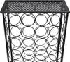 A black metal wine rack with a patterned top, shown against a white background. Náhľad obrázku produktu