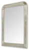 A silver-framed mirror is shown against a white background. Voir les images du produit