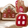 Weihnachts-Dekorationskissen „Lebkuchenhäuschen“, Braun, Produktbild-Vorschau 1