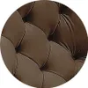 A close-up view of the tufted upholstery of a dark brown armchair. Náhľad obrázku produktu