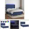 The Living Store Boxspringbett mit Matratze & LED Blau Produktbild-Vorschau 1