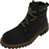 A single black leather boot with brown laces and sole is shown against a white background. Anteprima dell’immagine prodotto