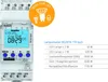 A digital timer with a table of load capacities for different types of lamps. Produktbild-Vorschau