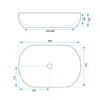 Technical drawing of a sink with dimensions. Anteprima dell’immagine prodotto
