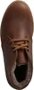 A top-down view of a brown leather boot with fur lining. Voir les images du produit