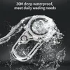 A carabiner watch is shown with water splashing around it, highlighting its waterproof feature. Produktbild-Vorschau