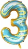 Palloncino in foil numero 3, circa 100 cm, ciambella Anteprima dell’immagine prodotto 1