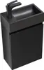 A black bathroom vanity set with a sink and faucet. Voir les images du produit