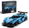 A blue toy sports car and its packaging. Produktbild-Vorschau