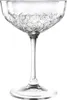 A clear, studio shot of a crystal coupe glass with a diamond-cut pattern on a white background. Produktbild-Vorschau
