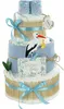 Windeltorte Storch mit Bündel | inkl. Babybooties und Produktbild-Vorschau 1