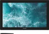 A digital drawing tablet with a stylus in front of it, displaying a dynamic image of ocean waves. Produktbild-Vorschau