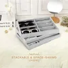 Emibele Brillen Aufbewahrungsbox Organizer 8 Gitter Grau Produktbild-Vorschau 5
