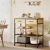 HOMCOM Sideboard, Kommode mit 2 Schubladen, 3 offenen Produktbild-Vorschau 7