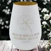 Mr. & Mrs. Panda Glas Windlicht Blume Kleeblatt - Weiß - Produktbild-Vorschau 3