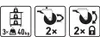 Three icons showing instructions for a rolling cart. Podgląd zdjęcia produktu