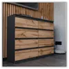 Große Kommode 120 cm, schwarze Eiche Wotan, moderner Produktbild-Vorschau 5