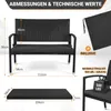 Eikuavons Polyrattan Gartenbank Schwarz 2-Sitzer mit Produktbild-Vorschau 2