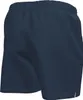 A close-up, side view of a pair of navy blue men's swim shorts. Podgląd zdjęcia produktu