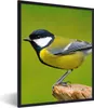 MuchoWow® Gerahmtes Poster Vogel - Kohlmeise - Tiere - Grün Produktbild-Vorschau 1