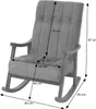 A diagram of a rocking chair with dimensions indicated by arrows and text. Anteprima dell’immagine prodotto