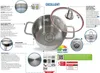 A stainless steel pot with a glass lid, surrounded by feature callouts and diagrams. Anteprima dell’immagine prodotto