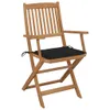 The Living Store Klappbare Gartenstühle mit Kissen 8 Stk. Produktbild-Vorschau 3