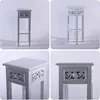 A collage of four images showing a vintage-style side table from different angles. Náhled obrázku produktu