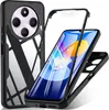 A black phone case is shown disassembled with a phone inside. Náhľad obrázku produktu