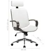 vidaXL Chaise de bureau pivotante avec appui-tête Blanc Voir les images du produit 4