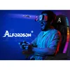 A person playing a virtual reality game while sitting in a gaming chair with LED lights. Podgląd zdjęcia produktu