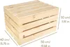 A wooden crate with dimensions indicated by measurement lines and text. Náhľad obrázku produktu