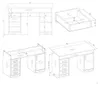 ADA Schreibtisch Eiche ARTISAN 125 cm 4 Schubladen Schrank Produktbild-Vorschau 10