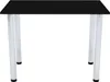 A black table with four silver legs against a white background. Voir les images du produit