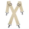 Hosenträger 5 cm Extra Breit 4 Haken Herren Beige Produktbild-Vorschau 2
