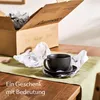 Cosumy Tasses à Cappuccino Noir avec soucoupes - Set de 6 - Voir les images du produit 6