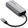 A silver USB-C hub with a black braided cable and USB-C connector, shown on a white background. Náhľad obrázku produktu