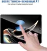 A hand is touching a tablet screen, with a graphic overlay indicating touch sensitivity. Produktbild-Vorschau