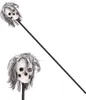 Laska Halloween z czaszką i włosami czarno-biała 120cm - Podgląd zdjęcia produktu 2