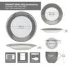 30tlg Kombiservice Variant Grau Porzellan 6 Personen Tassen Produktbild-Vorschau 6