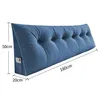 A blue wedge pillow with dimensions indicated by measurement lines and numbers. Produktbild-Vorschau